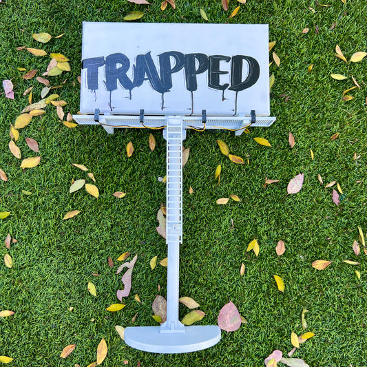 Amaroids (Trapped) Art Canvas Billboard 26.5"  Hand Painted With Lights