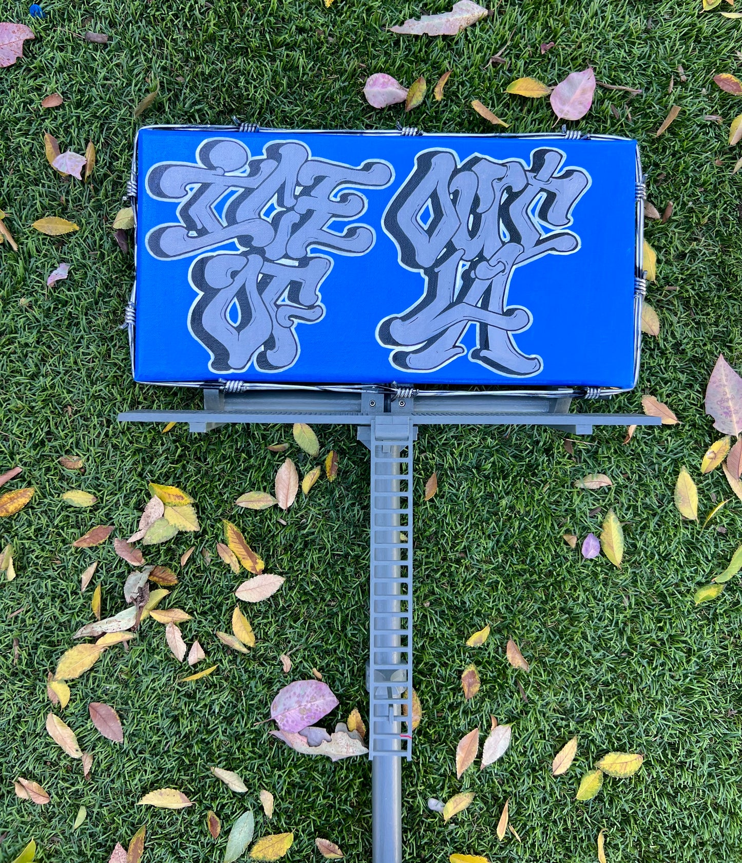 Amaroids Graffiti Ice out of LA Art Canvas Billboard 26.5" Hand Painted