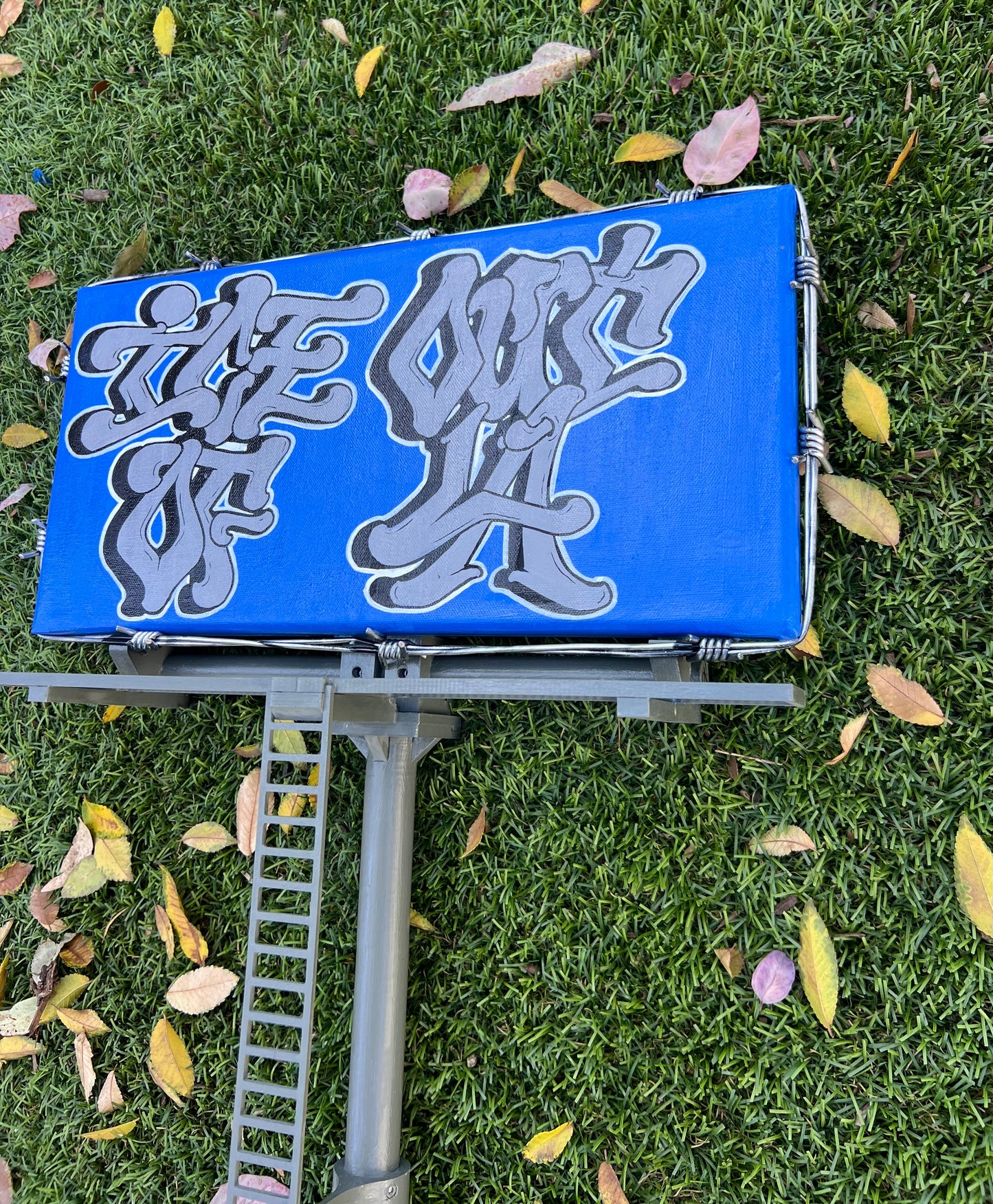 Amaroids Graffiti Ice out of LA Art Canvas Billboard 26.5" Hand Painted