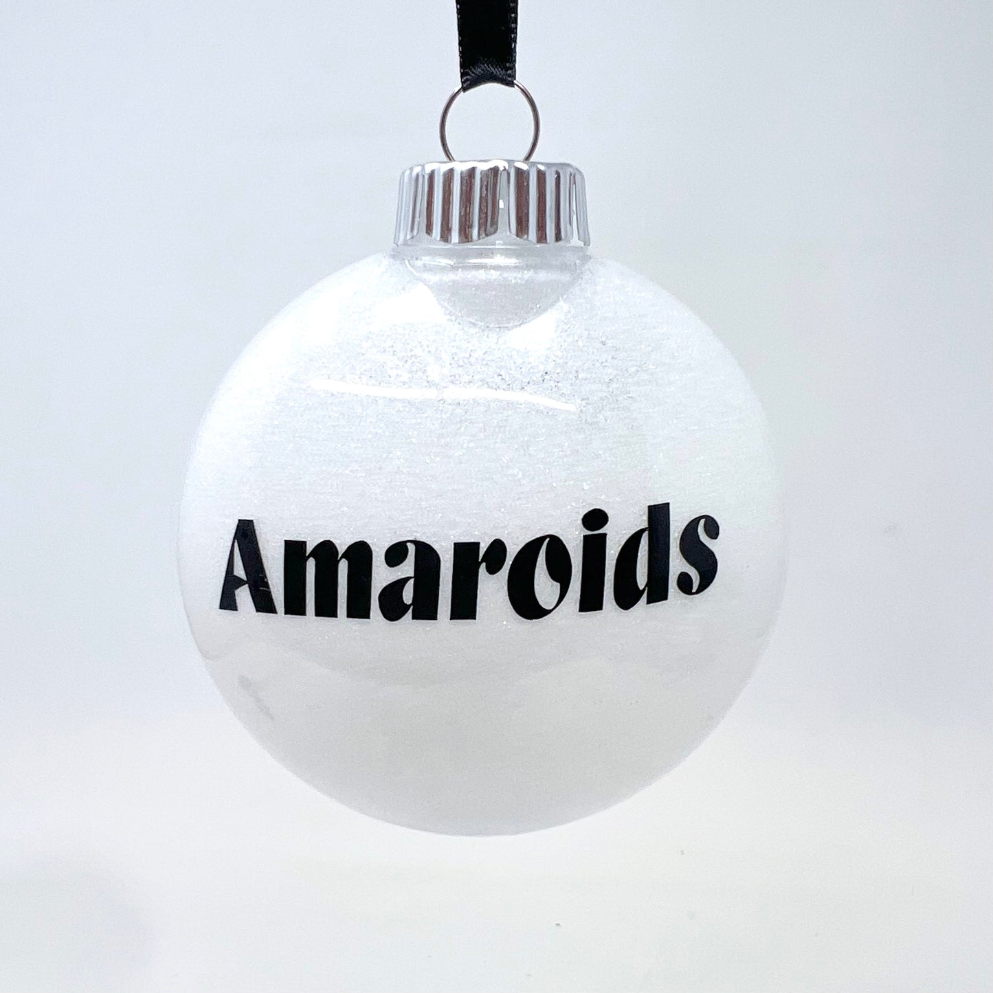 Amaroids Chistmas White Glitter Roller Ornament