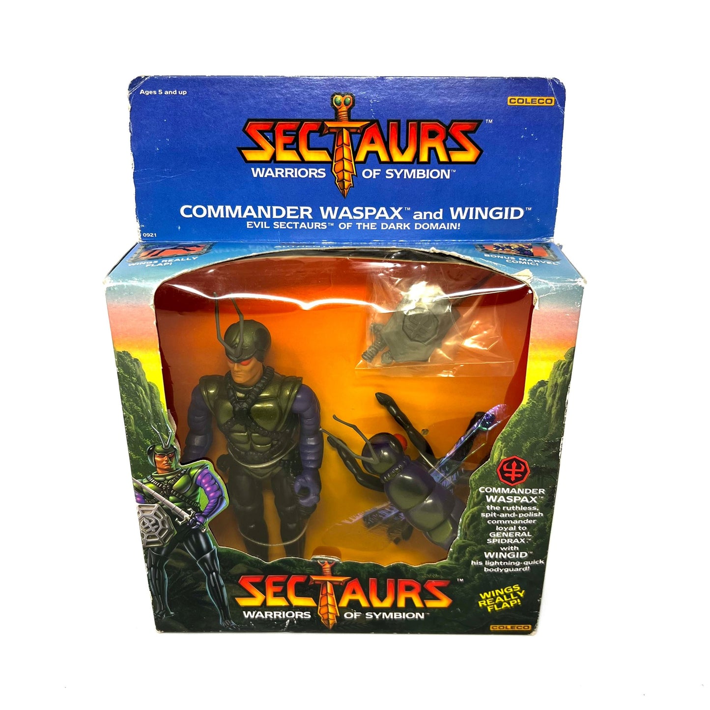 1984 Coleco SECTAURS Warriors of Symbion Commander WASPAX & WINGID figures