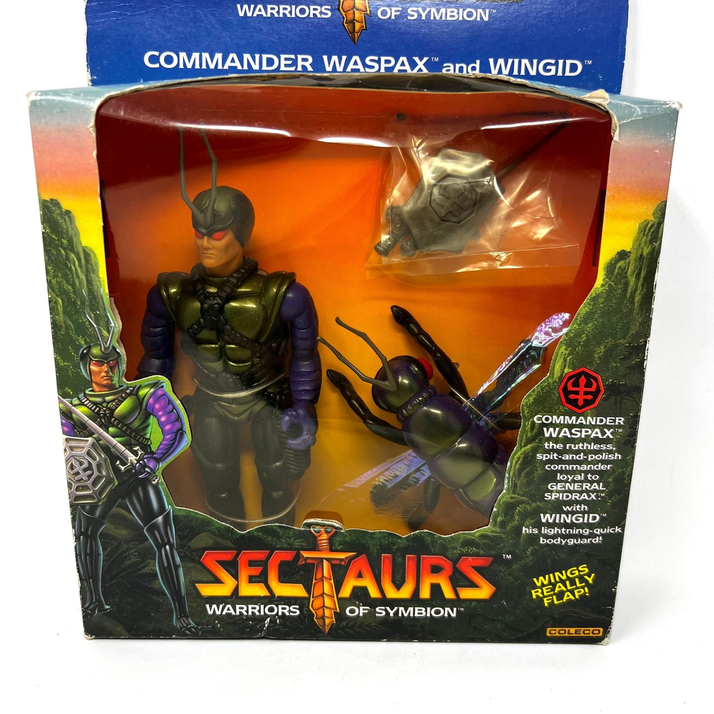 1984 Coleco SECTAURS Warriors of Symbion Commander WASPAX & WINGID figures