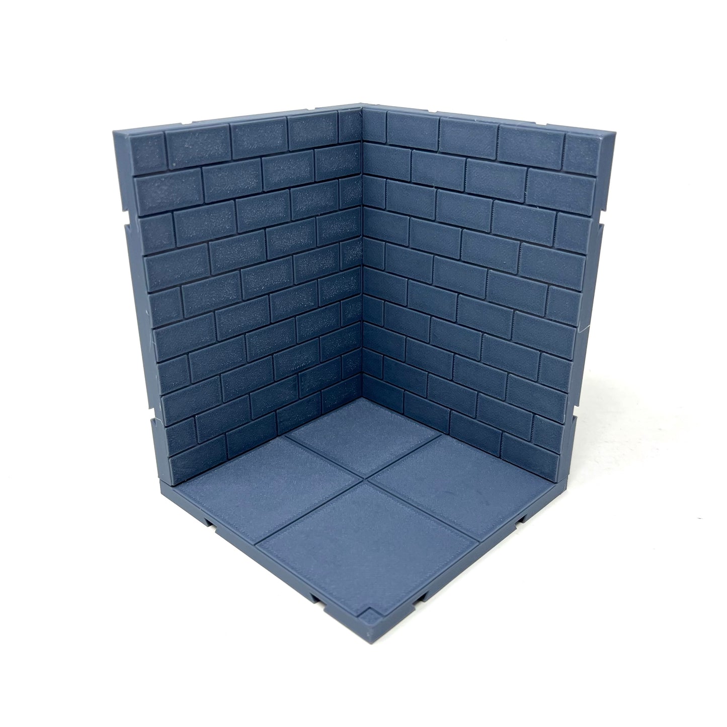 Diorama Stackable Extendable Brick Wall Corner with Sidewalk