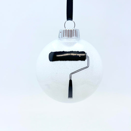 Amaroids Chistmas White Glitter Roller Ornament