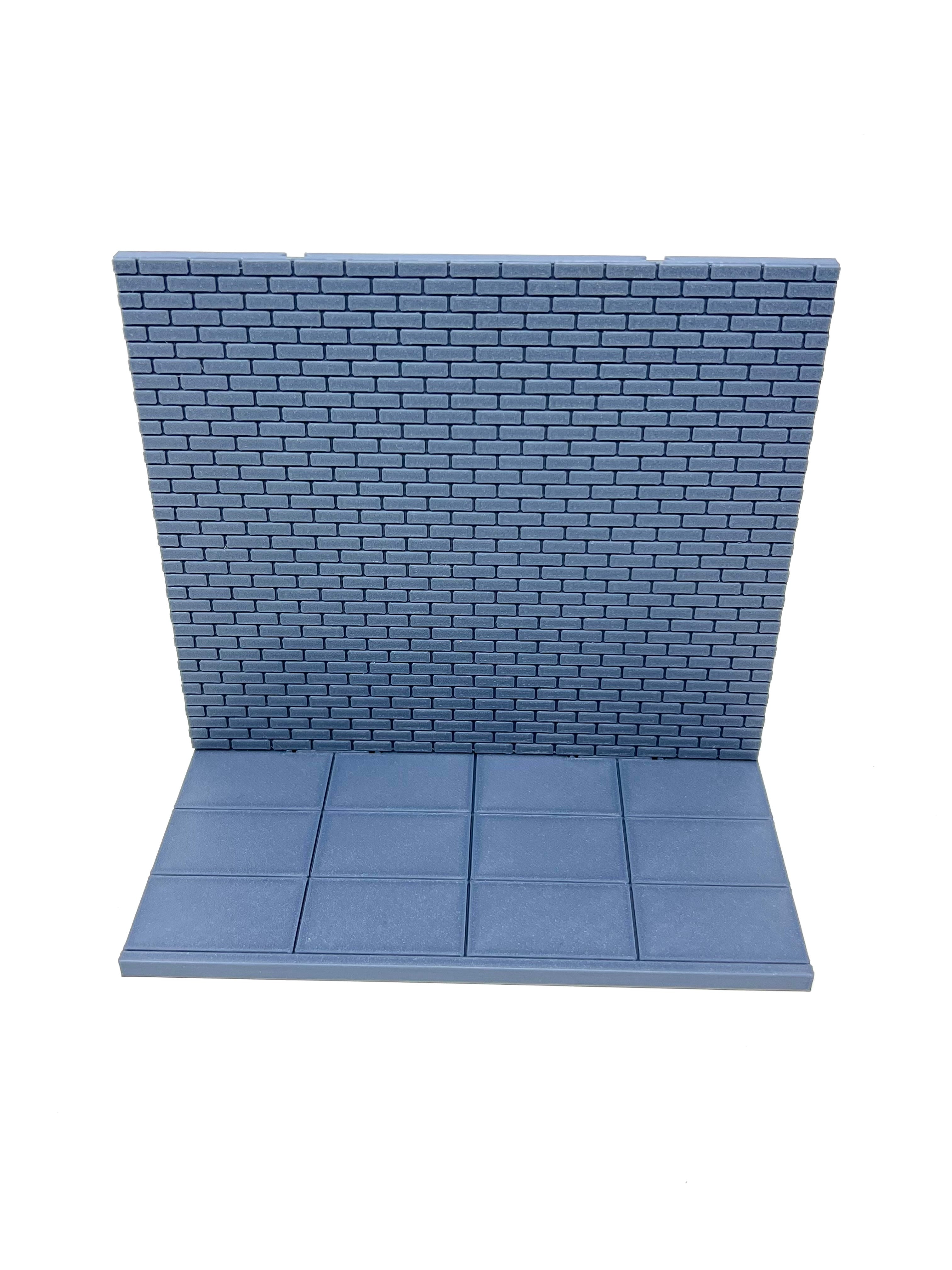 1/18 Scale Diorama Stackable Extendable Brick Wall & Sidewalk