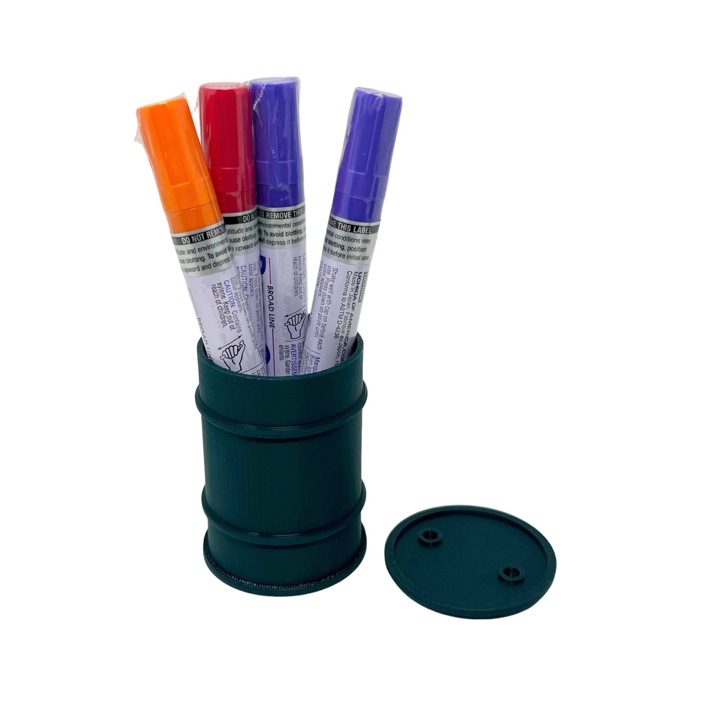 Graffiti Green Diorama 3"Trash Barrel Drum Bin Pencil Holder