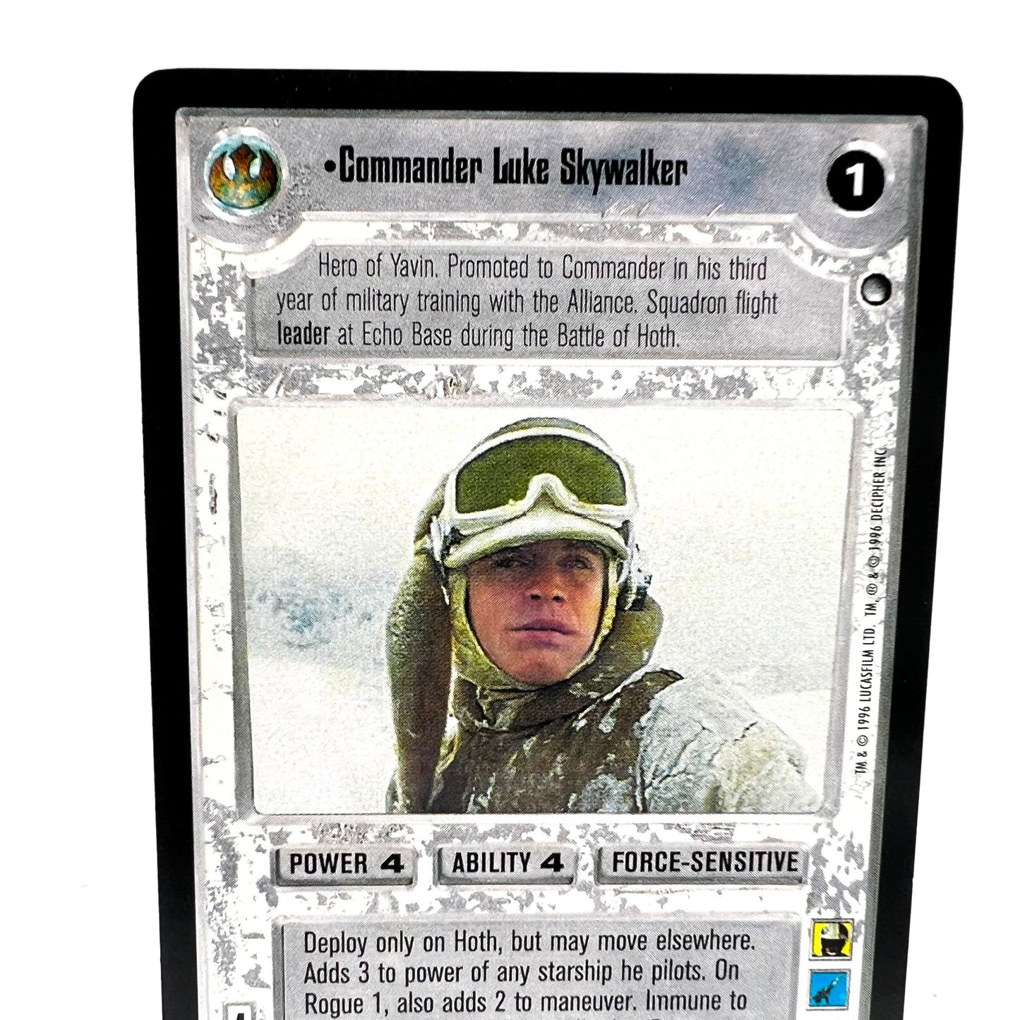 1996 Decipher Star Wars Commander Luke Skywalker Collectible Trading Card