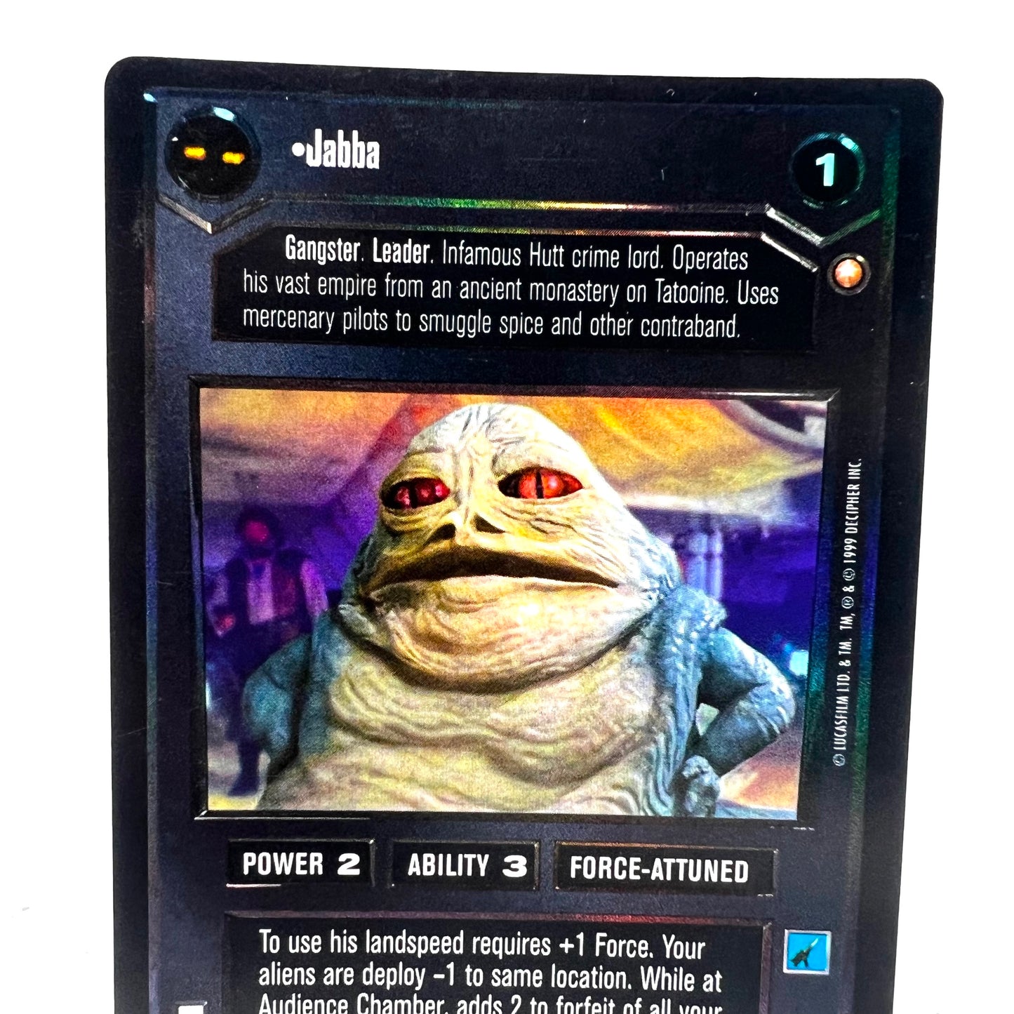 1999 Decipher Star Wars Jaba Foil 1 Collectible Trading Card