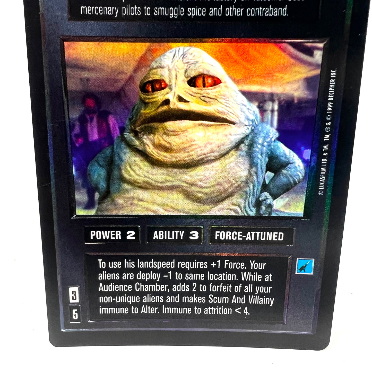 1999 Decipher Star Wars Jaba Foil 1 Collectible Trading Card