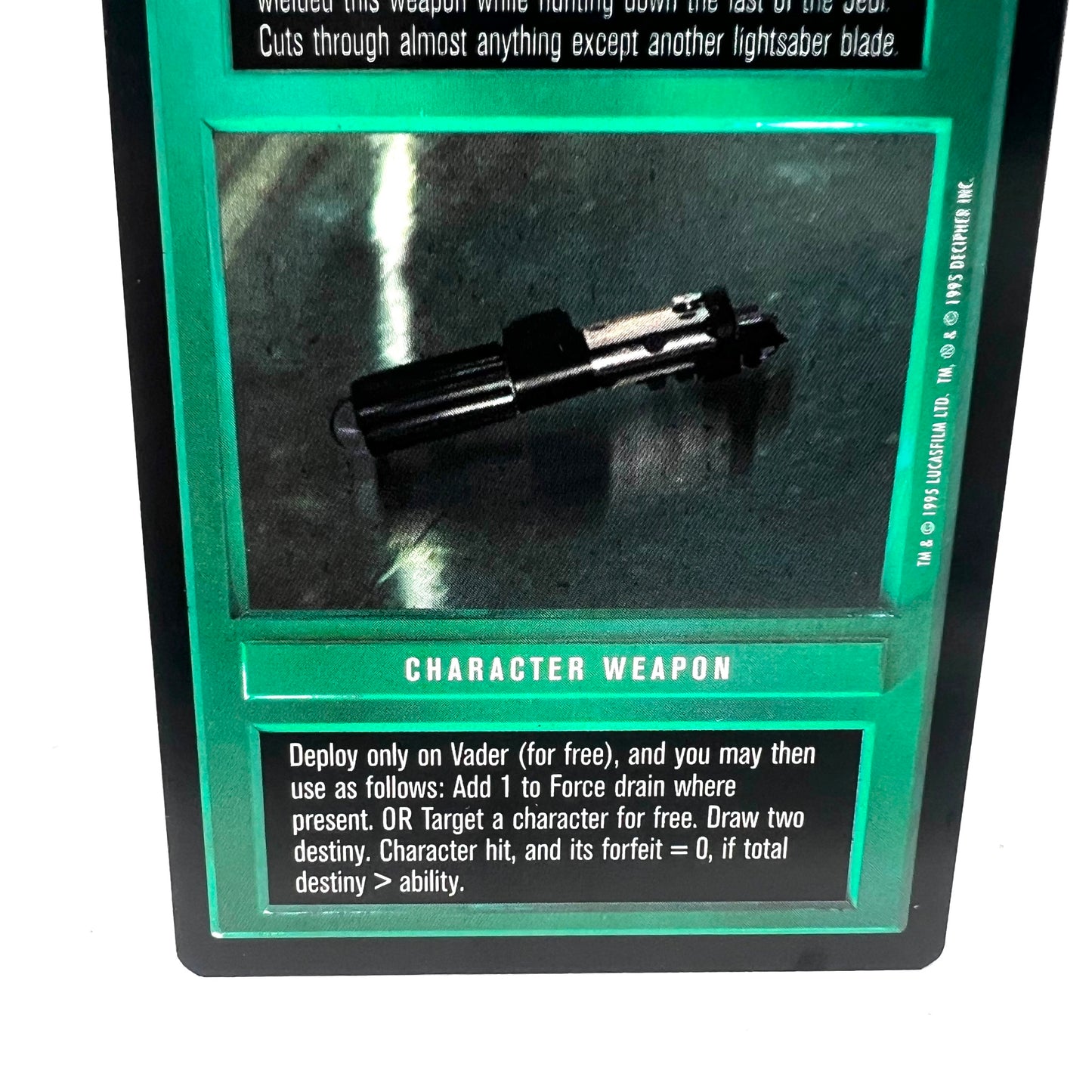 1995 Decipher Star Wars Vaders Lightsaber Collectible Trading Card