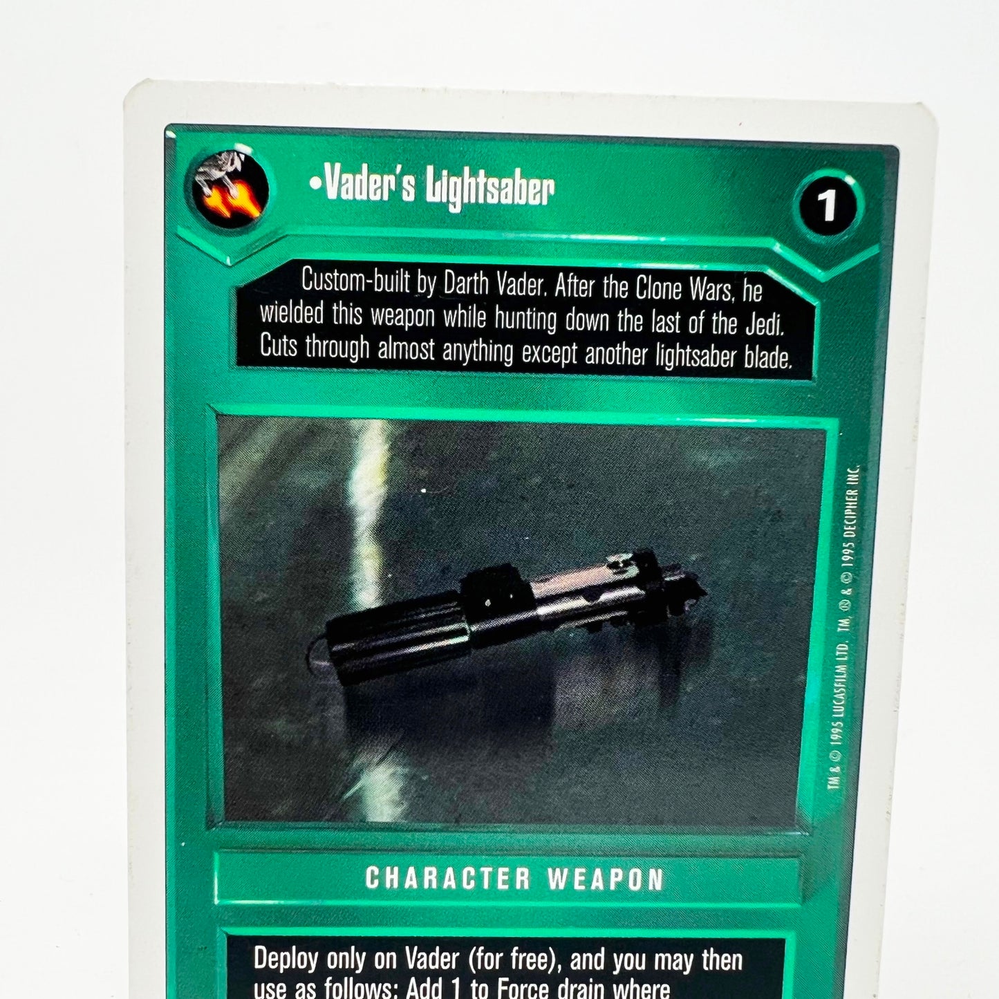 1995 Decipher Star Wars Vaders Lightsaber Collectible Trading Card White Trim