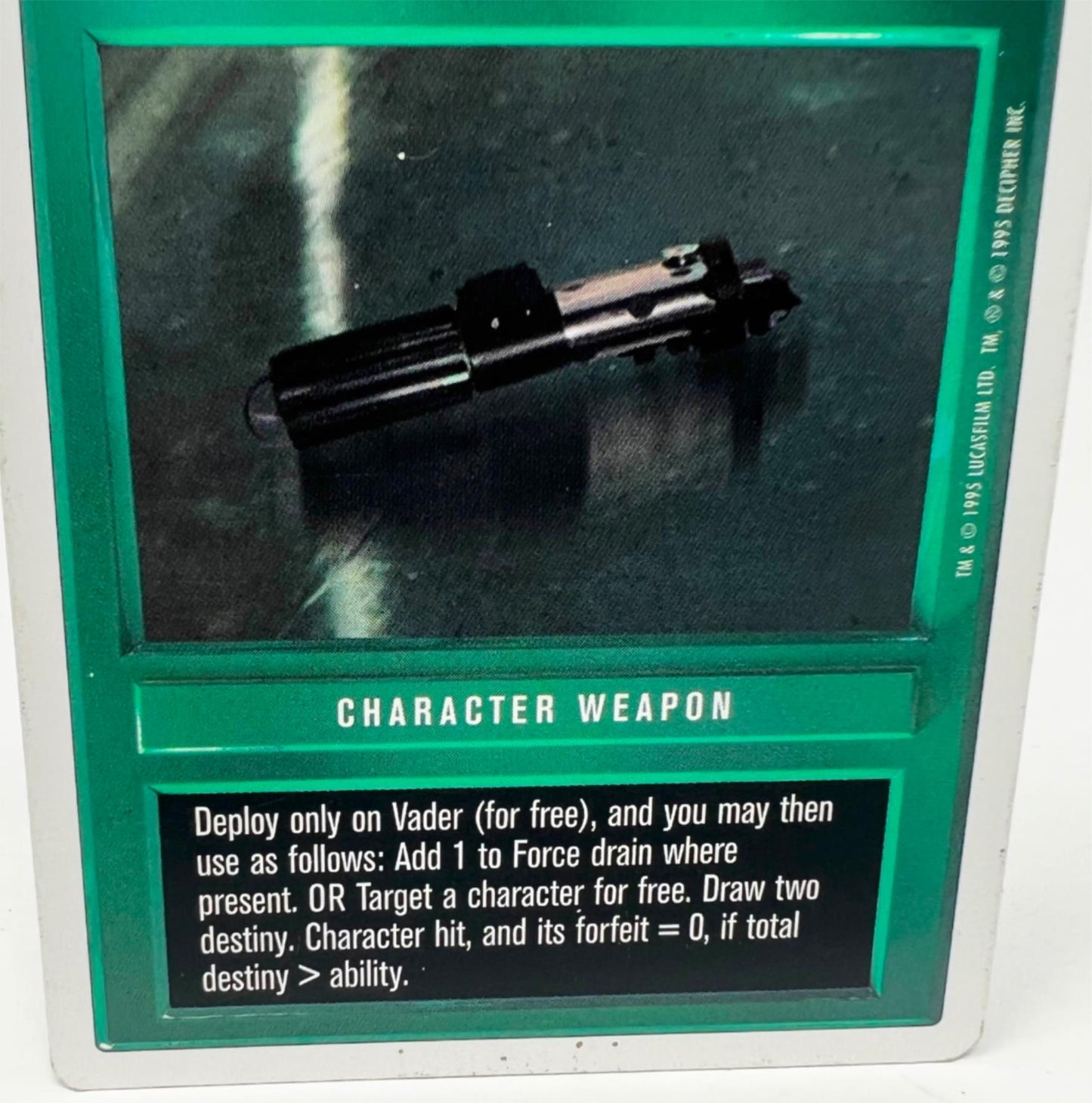 1995 Decipher Star Wars Vaders Lightsaber Collectible Trading Card White Trim