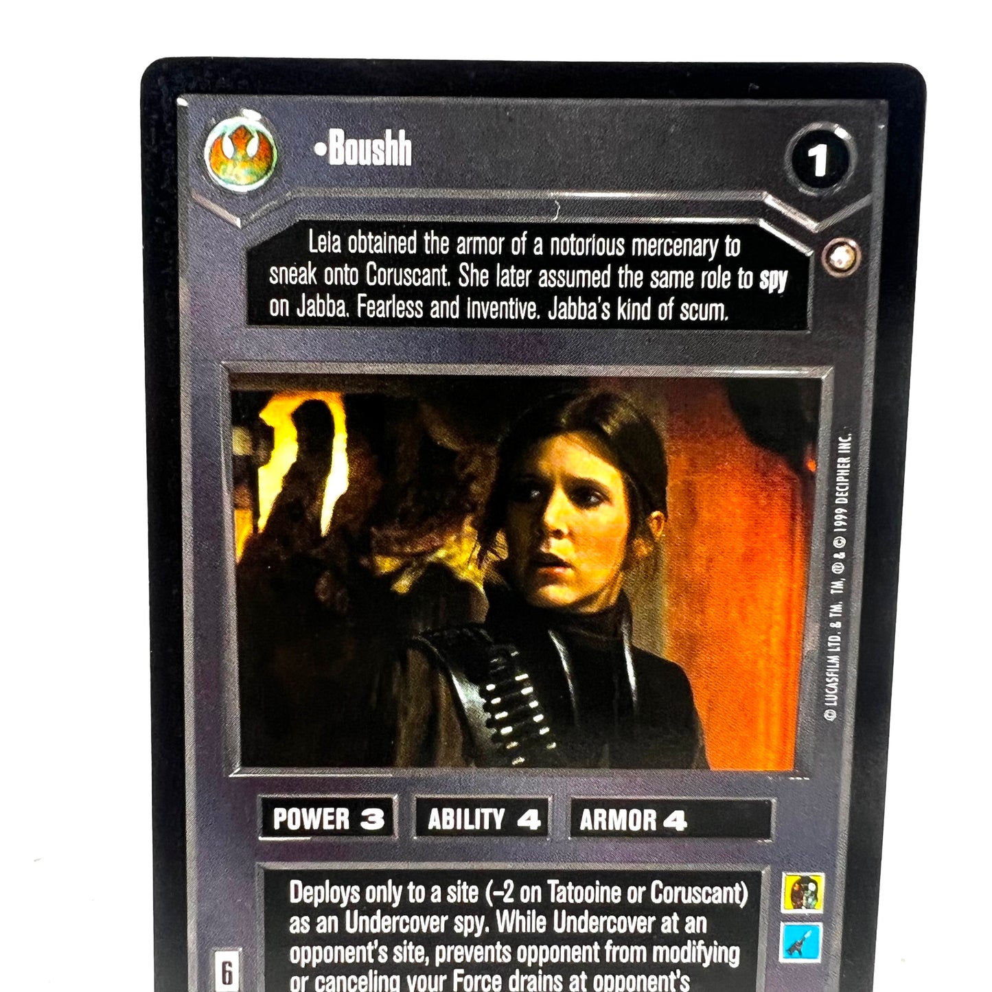 1999 Decipher Star Wars Boushh 1 Collectible Trading Card