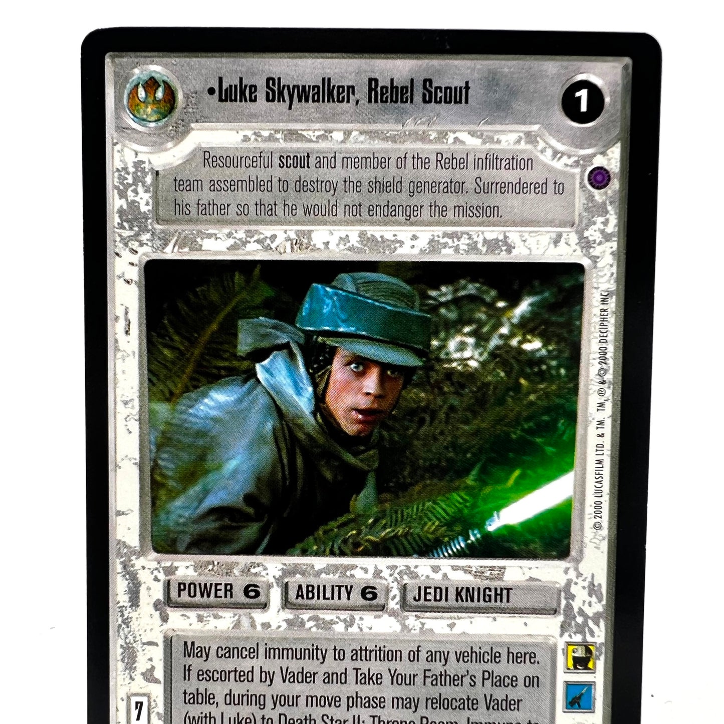 2000 Decipher Star Wars Luke Skywalker Rebel ScoutCollectible Trading Card