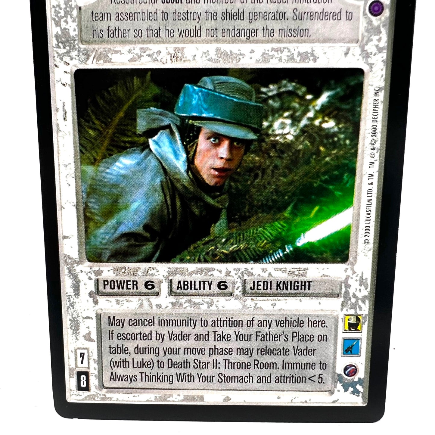 2000 Decipher Star Wars Luke Skywalker Rebel ScoutCollectible Trading Card