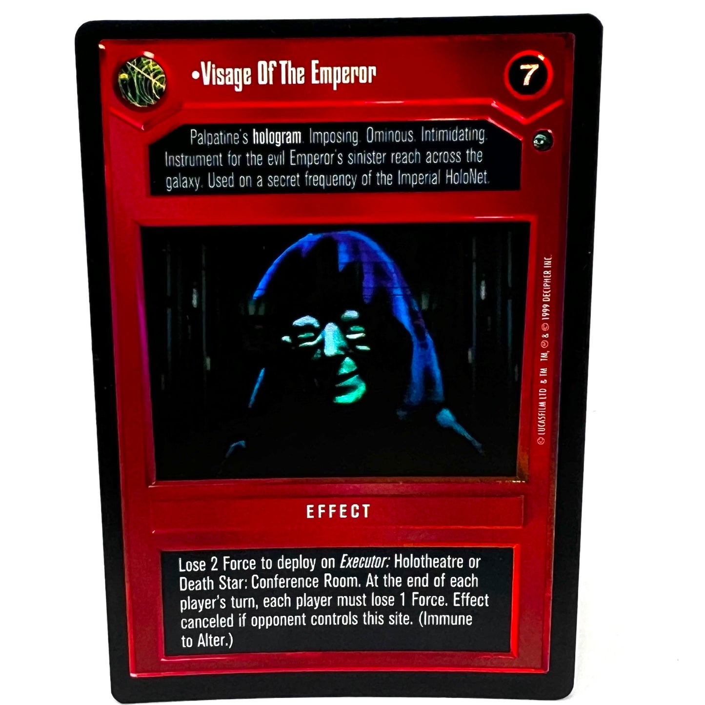 1999 Decipher Star Wars Visage Of The Emperor Collectible Trading Card