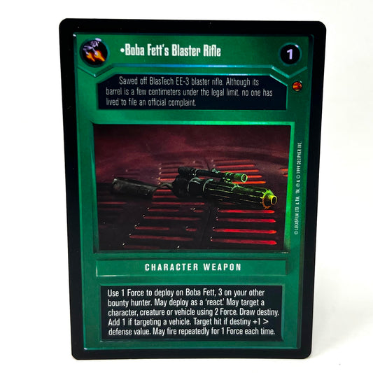 1999 Decipher Star Wars Boba Fett's Blaster Rifle Collectible Trading Card