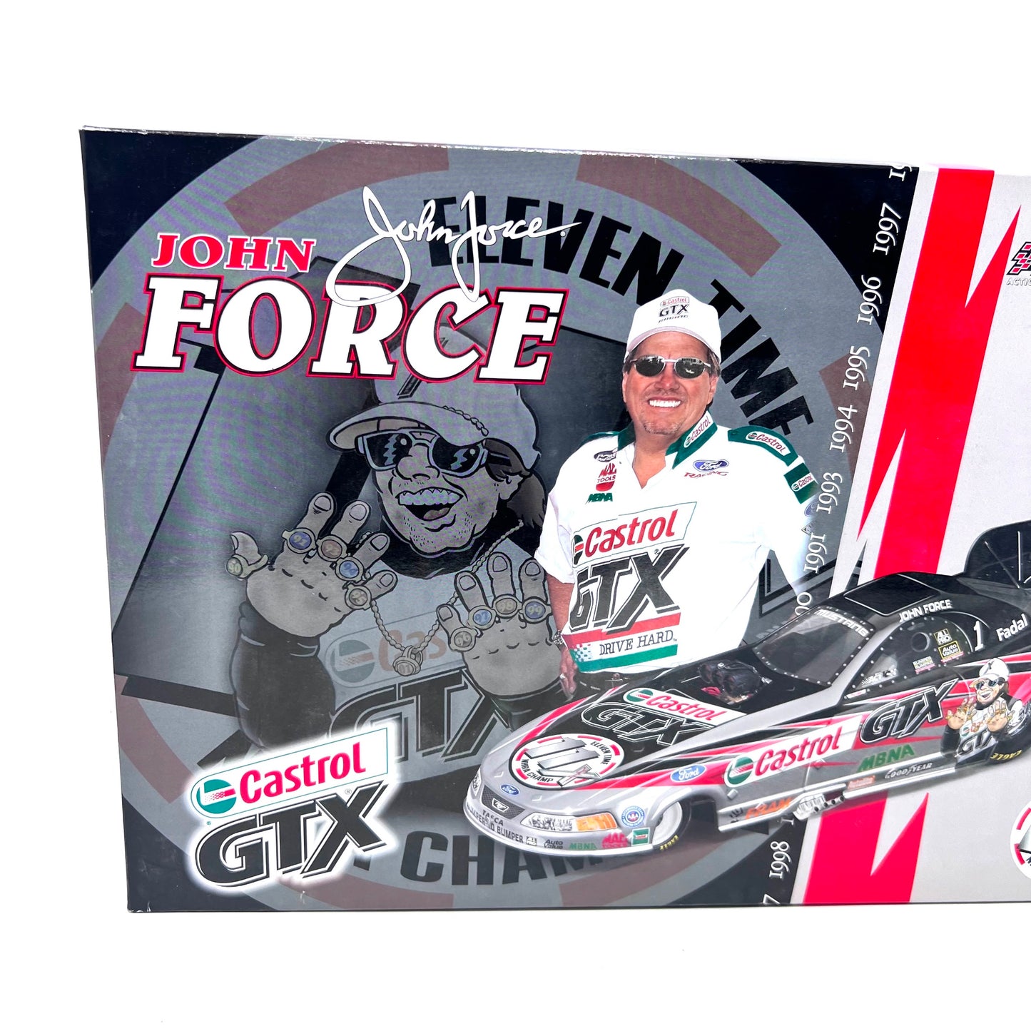 John Force Castrol GTX 11X Champion 2002 Mustang Funny Car Limited Edition 1:16