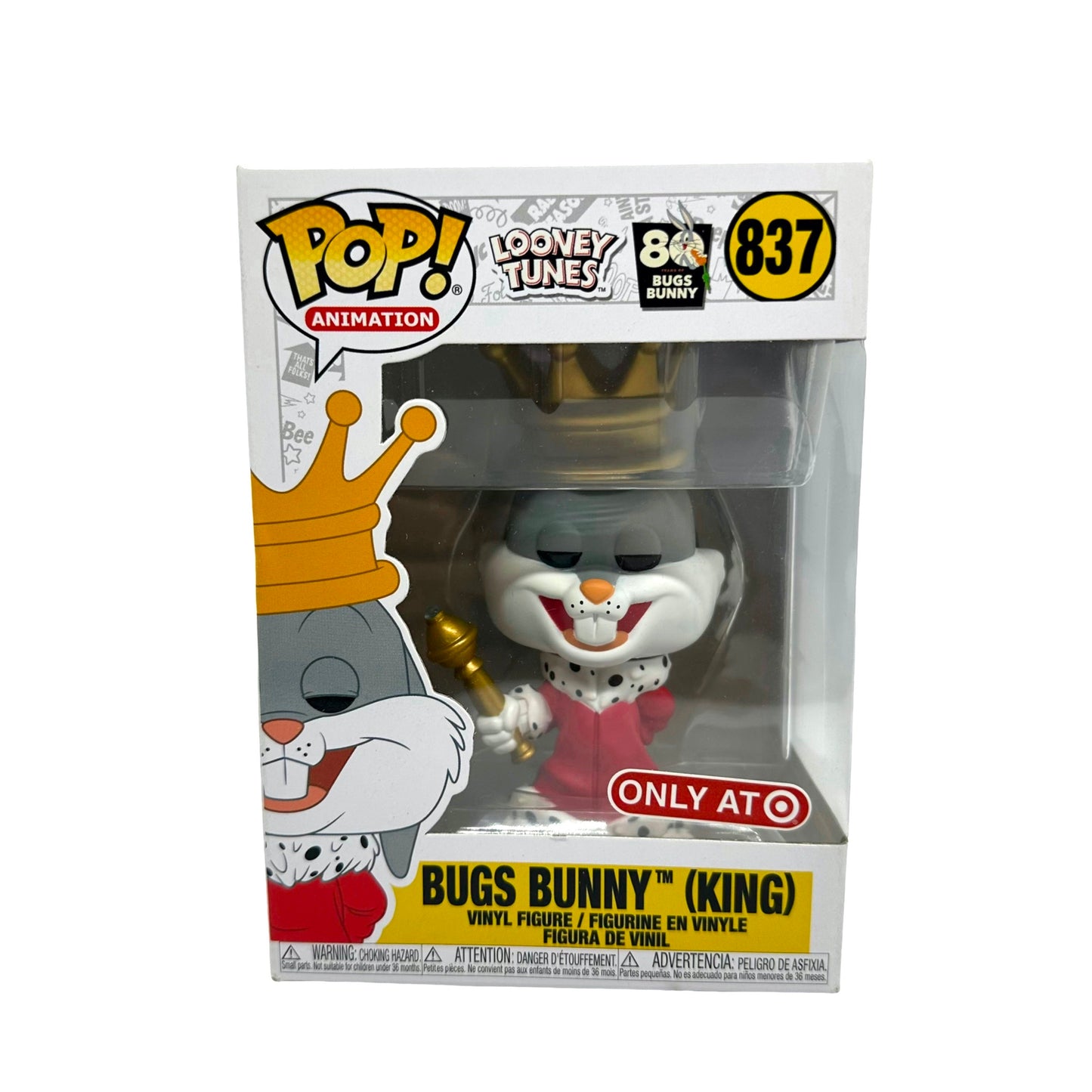 Funko Pop! Animation Looney Tunes 80 Years of Bugs Bunny King Vinyl Figure