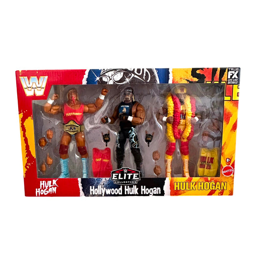 WWE Mattel Elite Collection Hollywood Hulk Hogan Wrestling Action Figure 3 Pack