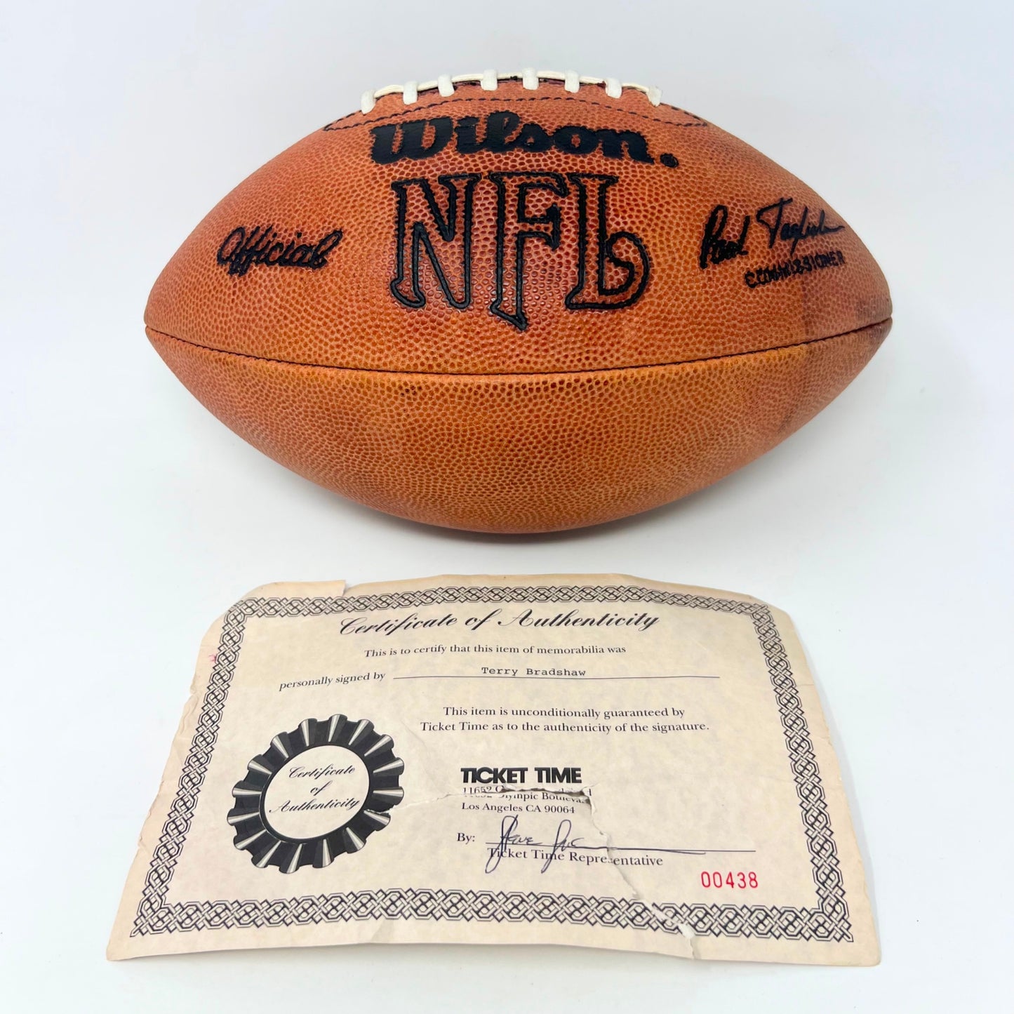 NFL Terry Bradshaw Pittsburgh Steelers Signed Pro Football Certificate of Authen