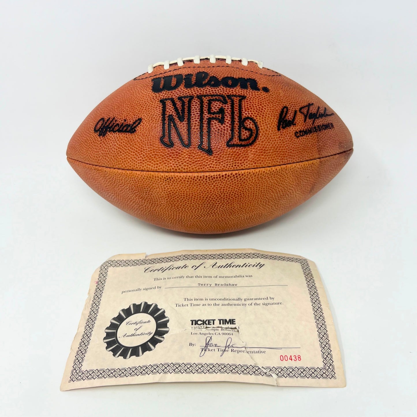 NFL Terry Bradshaw Pittsburgh Steelers Signed Pro Football Certificate of Authen